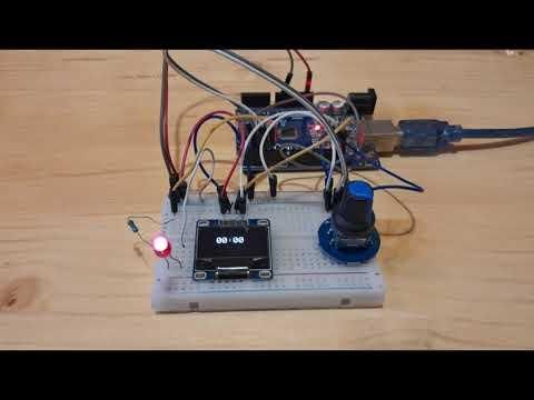Arduino OLED Countdown Timer with LED Using Visual Programming