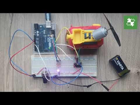 Arduino UNO + DC motor + L293D + Potentiometer + LED RGB