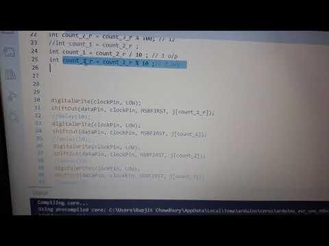 Arduino Uno as counter. 7 segment display driver with CD4094 shift register.