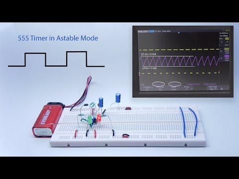 Astable Multivibrator using a 555 Timer IC