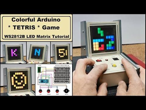 Colorful Arduino Tetris Game WS2812B LED Matrix Tutorial