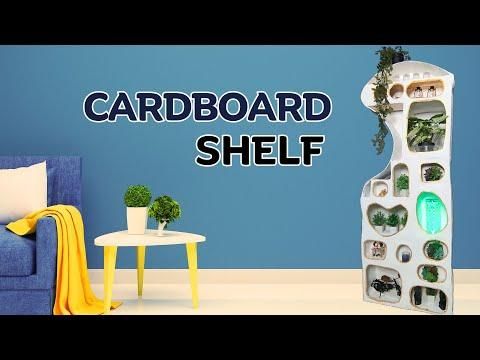 Creative Cardboard Shelf with Multi-Sized Pockets | DIY | RusticKraft