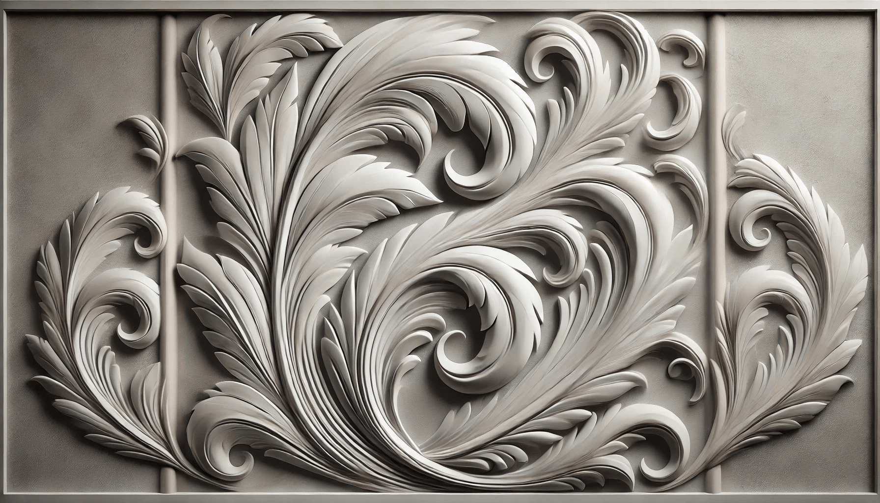 DALL&middot;E 2025-02-06 21.15.33 - A wide-format grayscale design featuring a soft bas-relief carving with an intricate leaf motif. The detailed craftsmanship showcases smooth, flowing .png