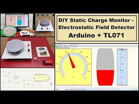 DIY Static Charge Monitor Electrostatic Field Detector Arduino &amp; TL071