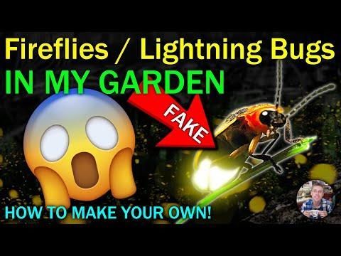 Fireflies / Lightning Bugs in my Garden (yeah they're fake! - and how to make them)