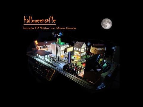Halloweensville: Interactive Miniature Town Halloween Decoration Display.