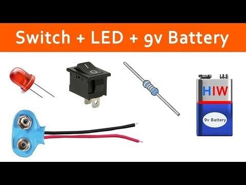 How to connect switch with LED, 9v battery - DIY switch light tutorial