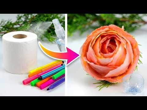 How to make Realistic, Easy Toilet paper Roses! Beautiful Flowers Making With Paper