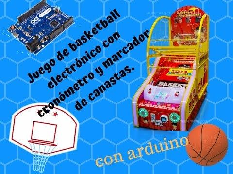 Juego de basketball con marcador electr&amp;oacute;nico de tiempo y marcador.