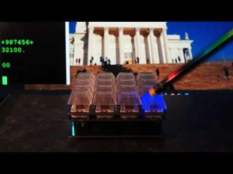 Pimoroni Keybow 2040 (CircuitPython programmable macropad) with stereo i2s MAX98357 amplifier board