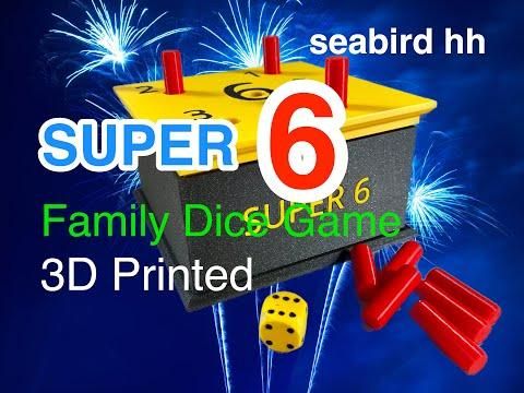 Super 6 - Family Dice Game - 3D Printed