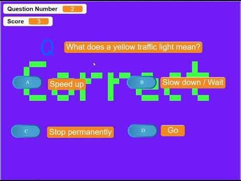 Traffic signal smart quiz