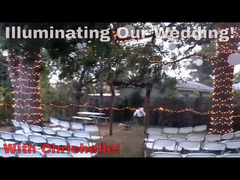 Using Christmas Lights for Our little Backyard Wedding