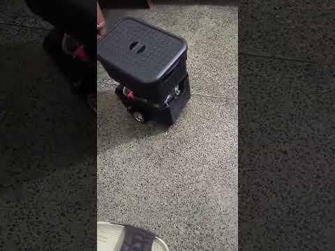 autonomous robot with mounted container for delivery purposes