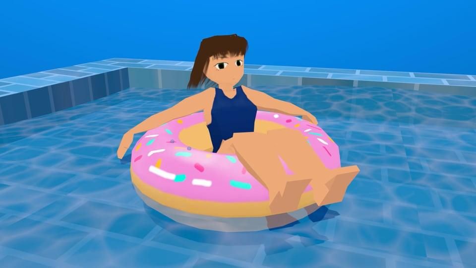 girl in pool