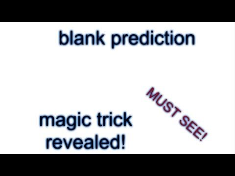 how to do crazy magic trick called the blank prediction! [MUST SEE]