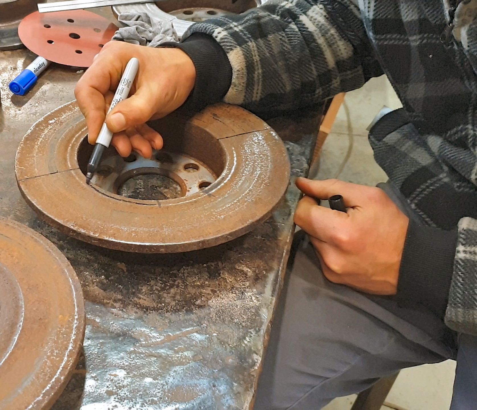 markjing up the rotors.jpg