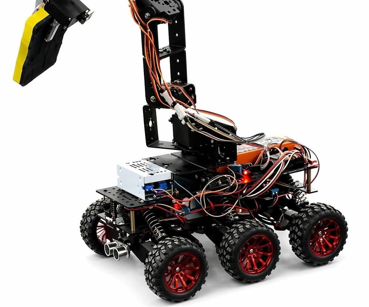 Virtual Mars Explorer: 6WD Rover With 6DOF Arm & Meta Quest 2 VR Control