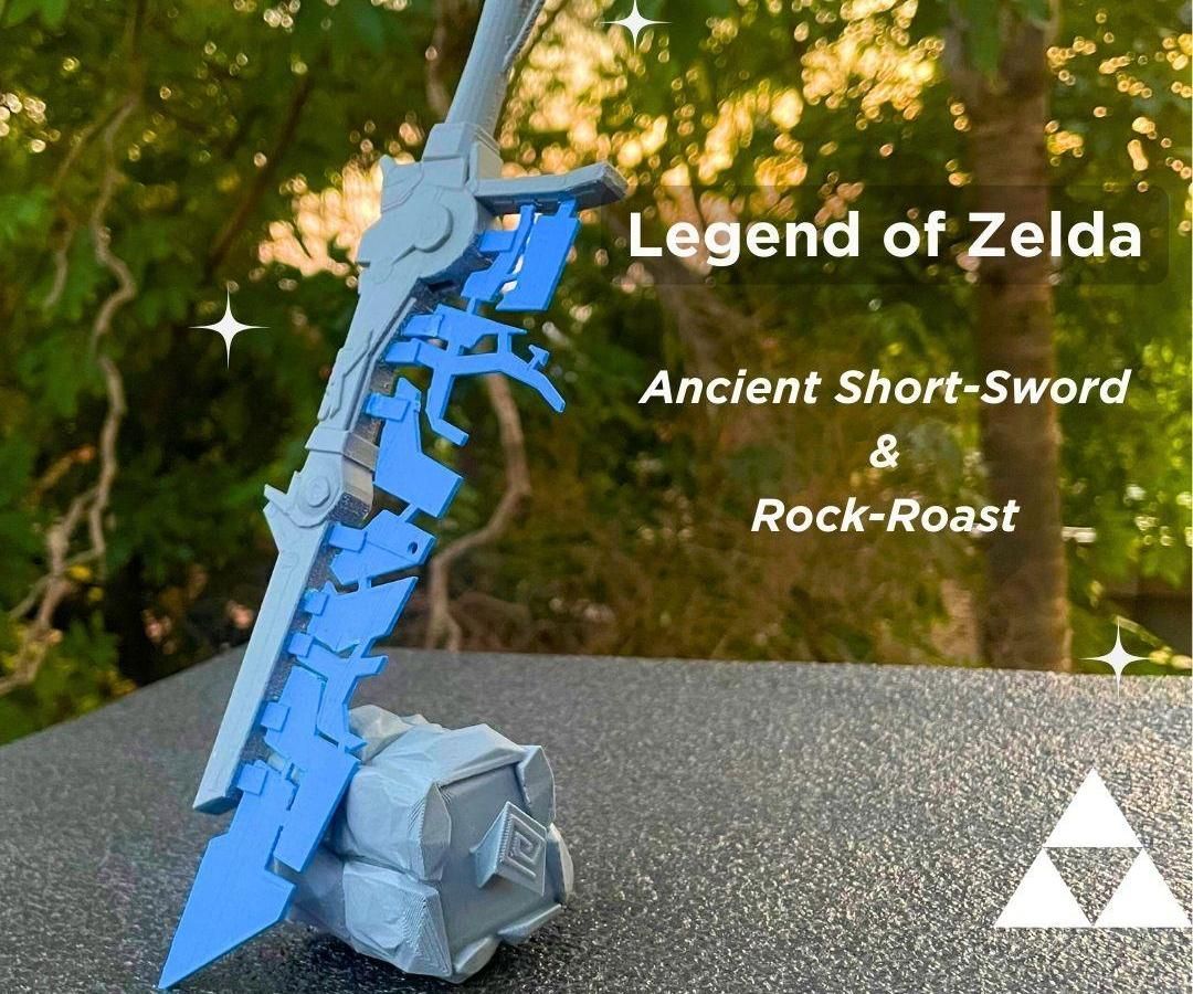 Ancient Short-Sword and Goron Rock-Roast From Zelda BOTW. 🗡️ 🍖 🪨