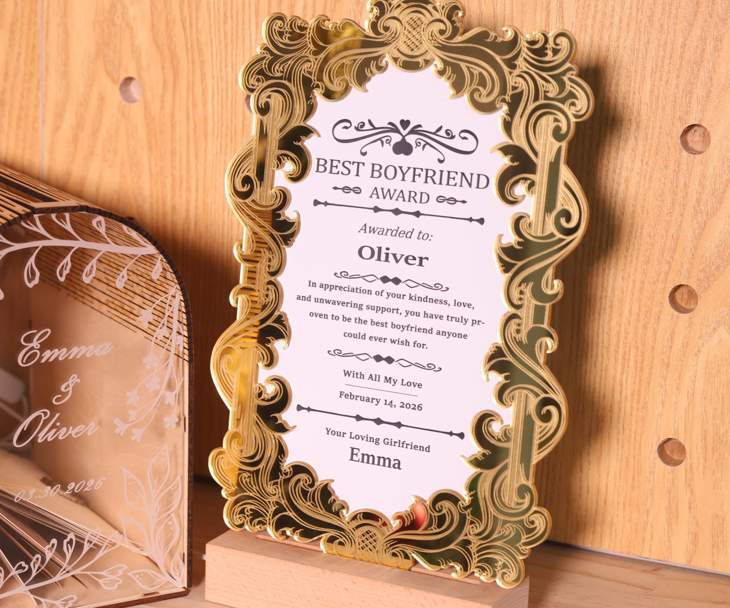 Laser EngBest Boyfriend Certificate for Valentine's Day