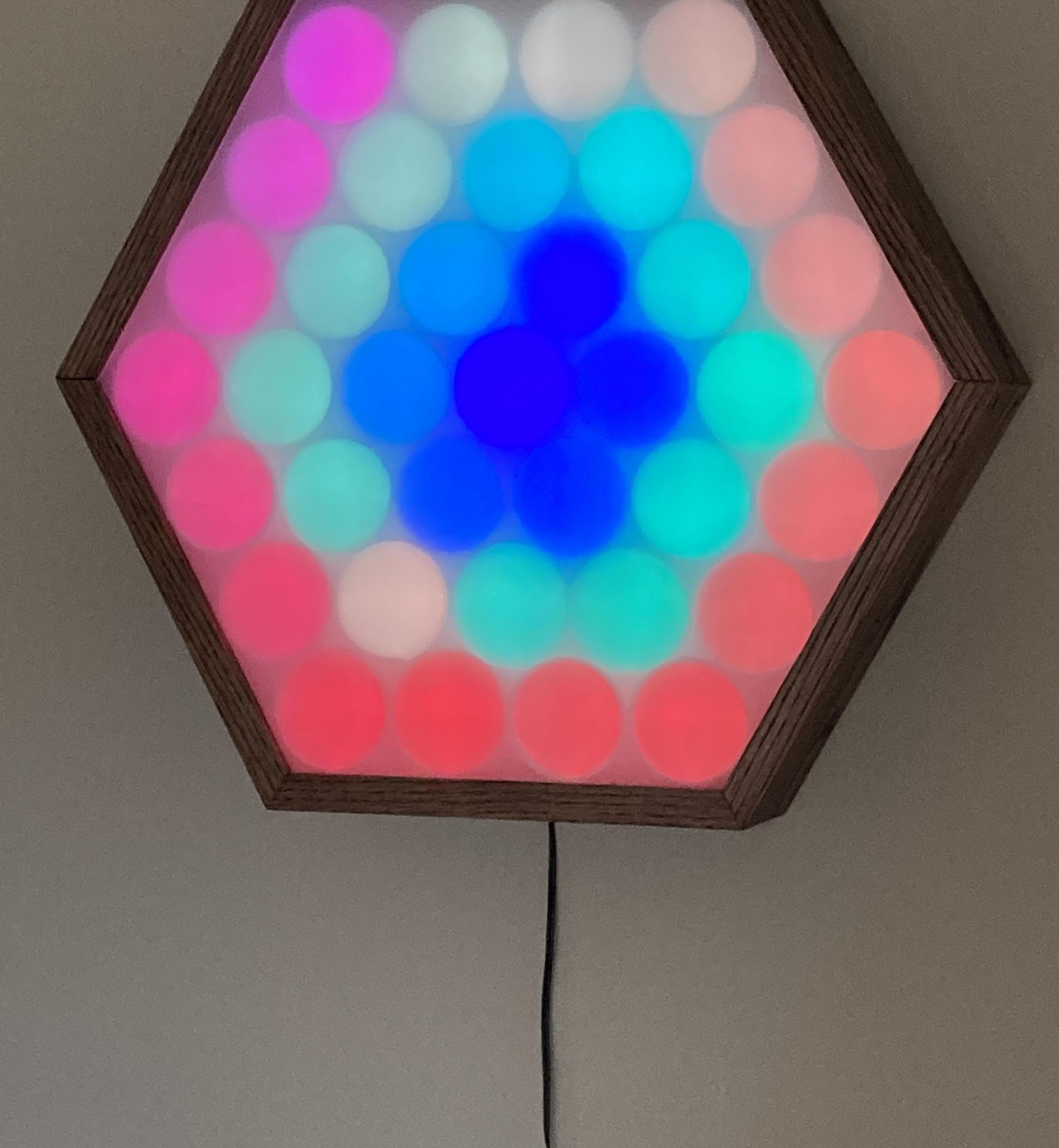 Colorful LED Art Hexagon