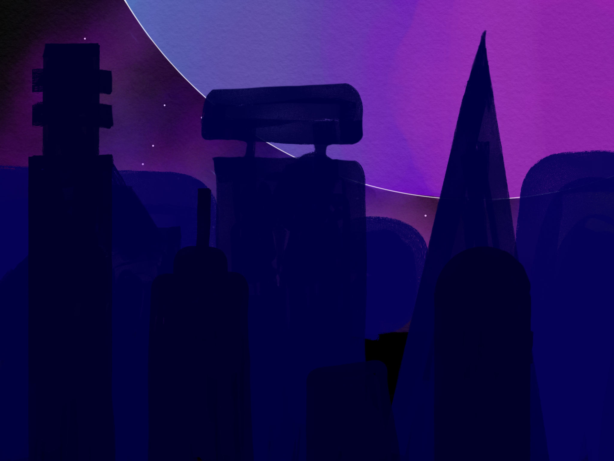 How to Draw a Simple Space Theme Digital Art