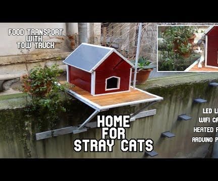 How to make Amazing Stray Cat House from wooden pallets. Heated Pillow,WiFi Camera,Food transporter