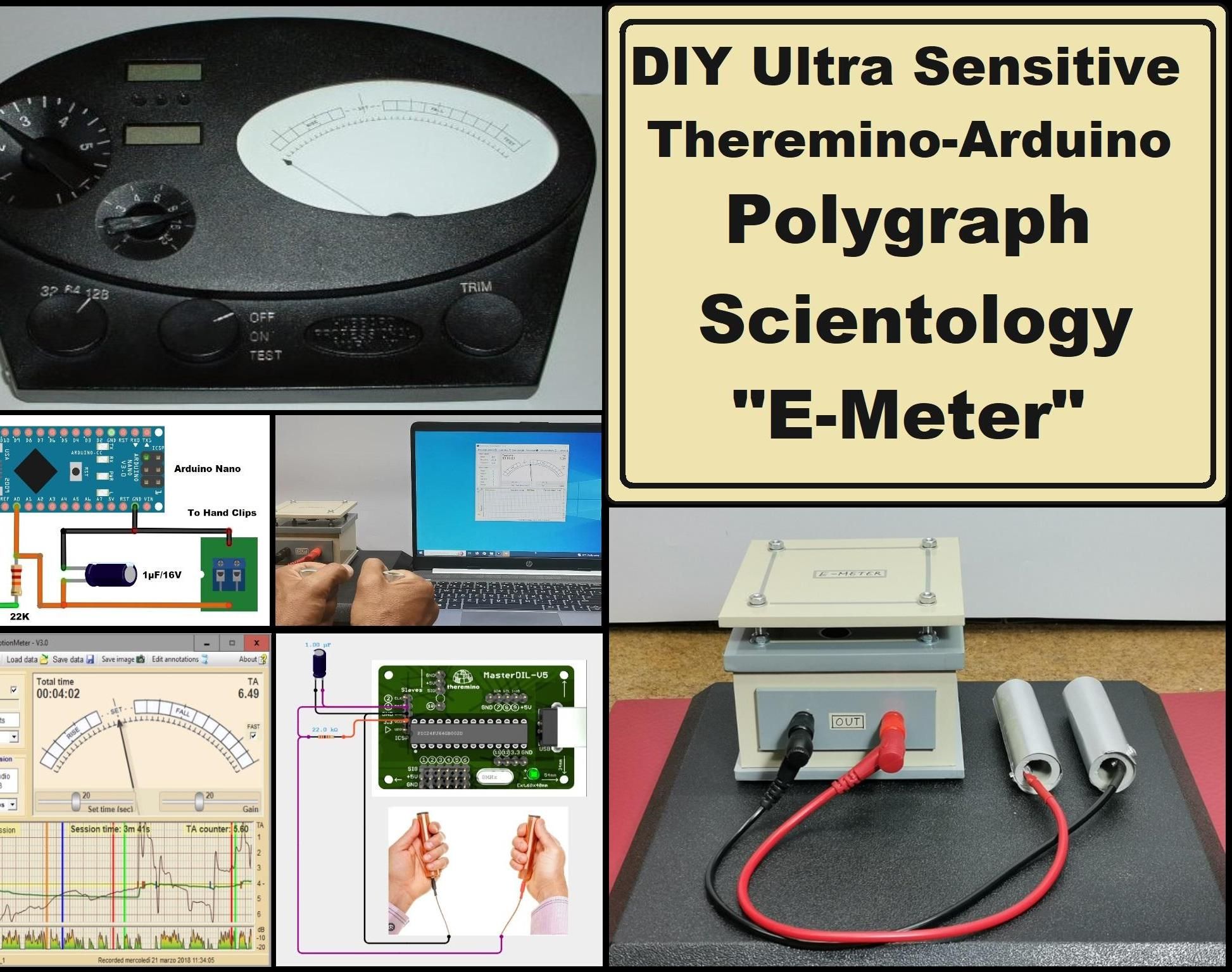 DIY Ultra Sensitive Theremino-Arduino Polygraph, Scientology E-Meter