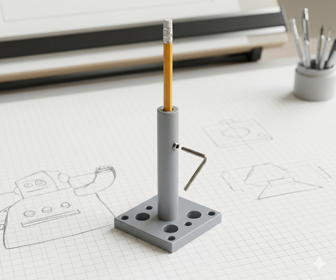 Dual-Position Pencil Holder for Fanuc Robotic Arm (CAD to 3D Print