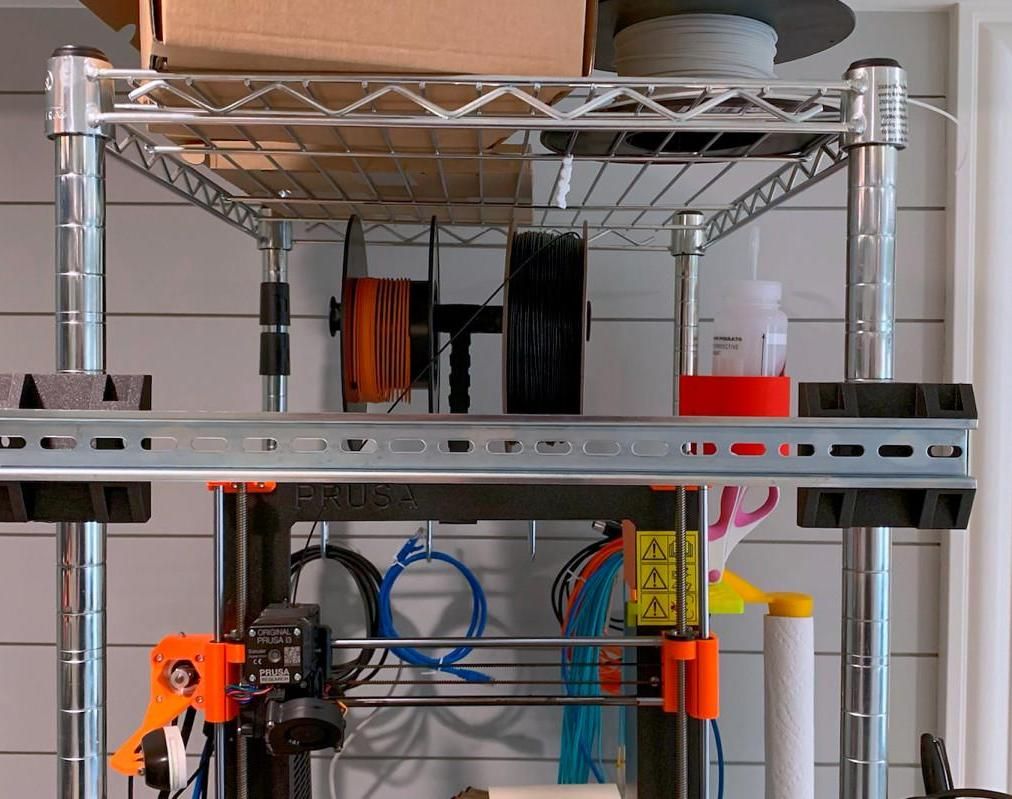 A Simple Din Rail Mount for a Wire Shelf