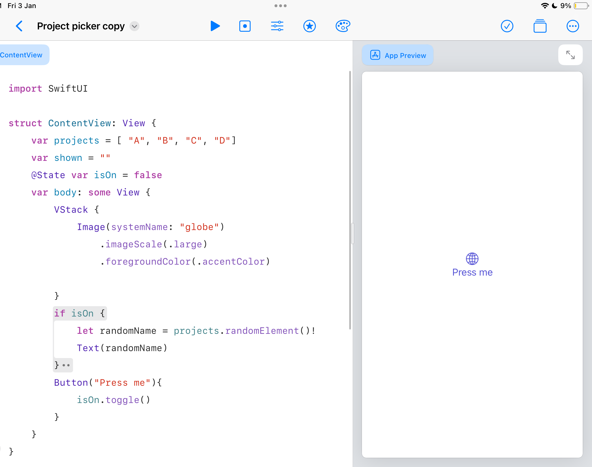 Random Picker in Swift Playgrounds