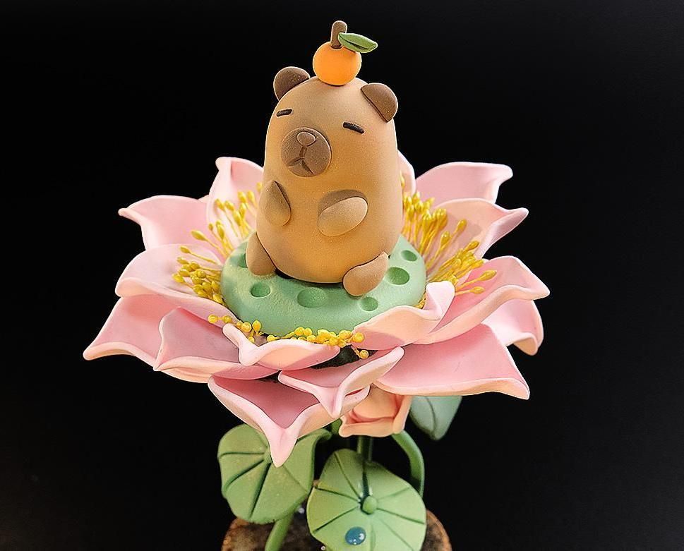 Who Wouldn't Want to Relax on a Lotus Like This Capybara? | Air-Dry Foam Clay Tutorial