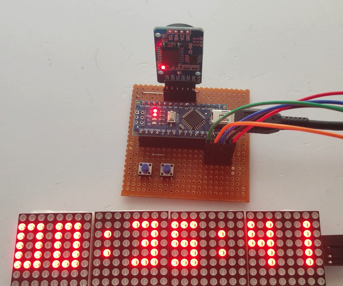 Simple Led Matrix Clock With Physical Switch