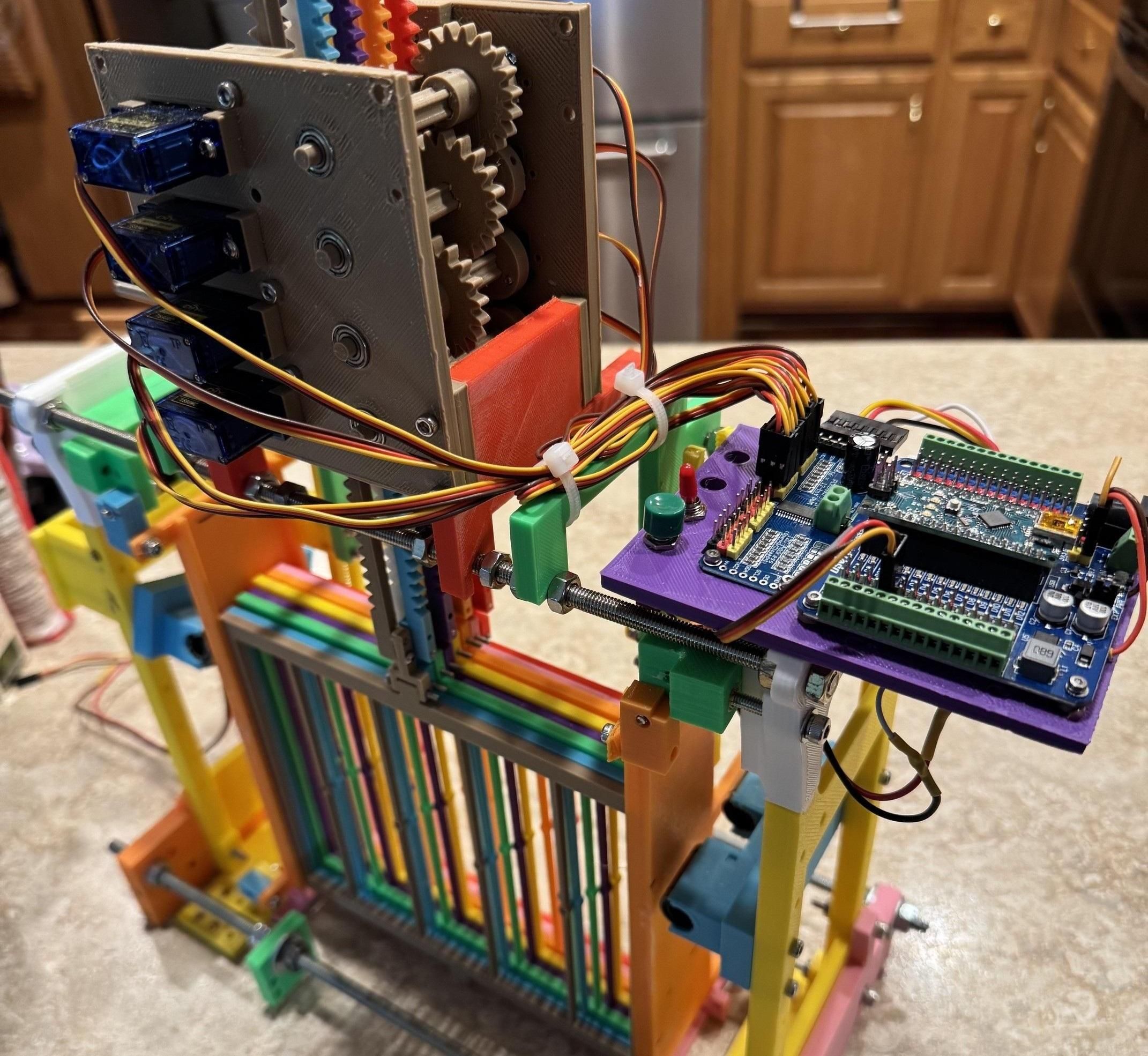 Multi-Shaft Castle for Dobby Loom – 3D Printed and Automated With Arduino Nano