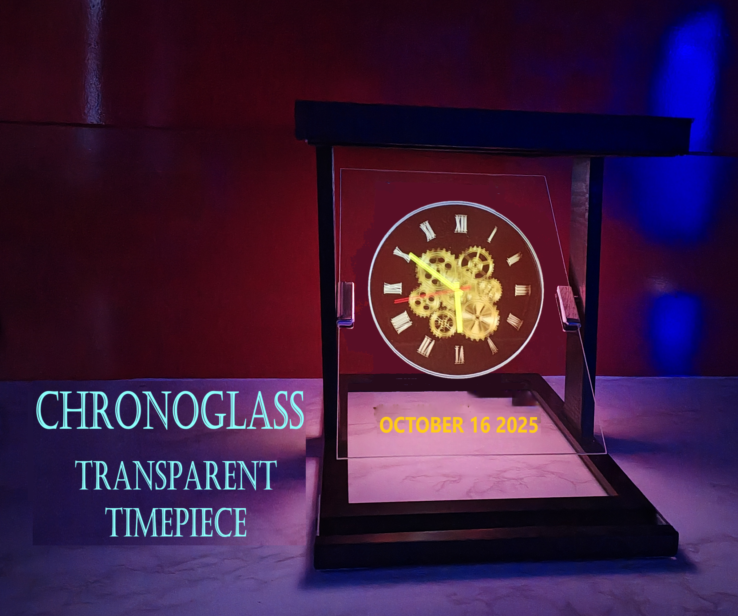 ChronoGlass: DIY Transparent Animated Timepiece: