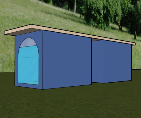 Bench With Integrated Houses for Pets