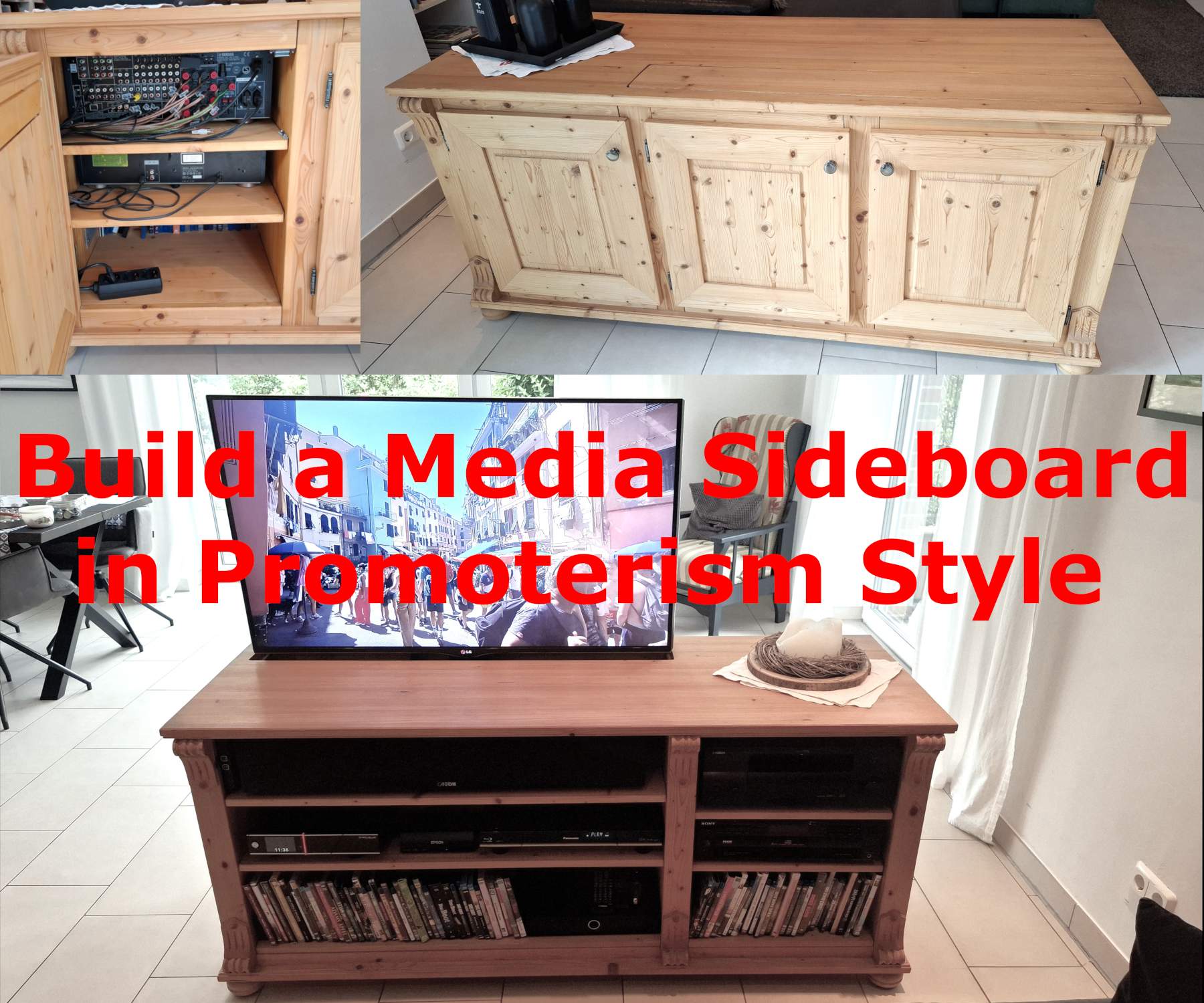 Build a Promoterism Media Sideboard With Integrated TV Lift, Cable Ducts and Cooling