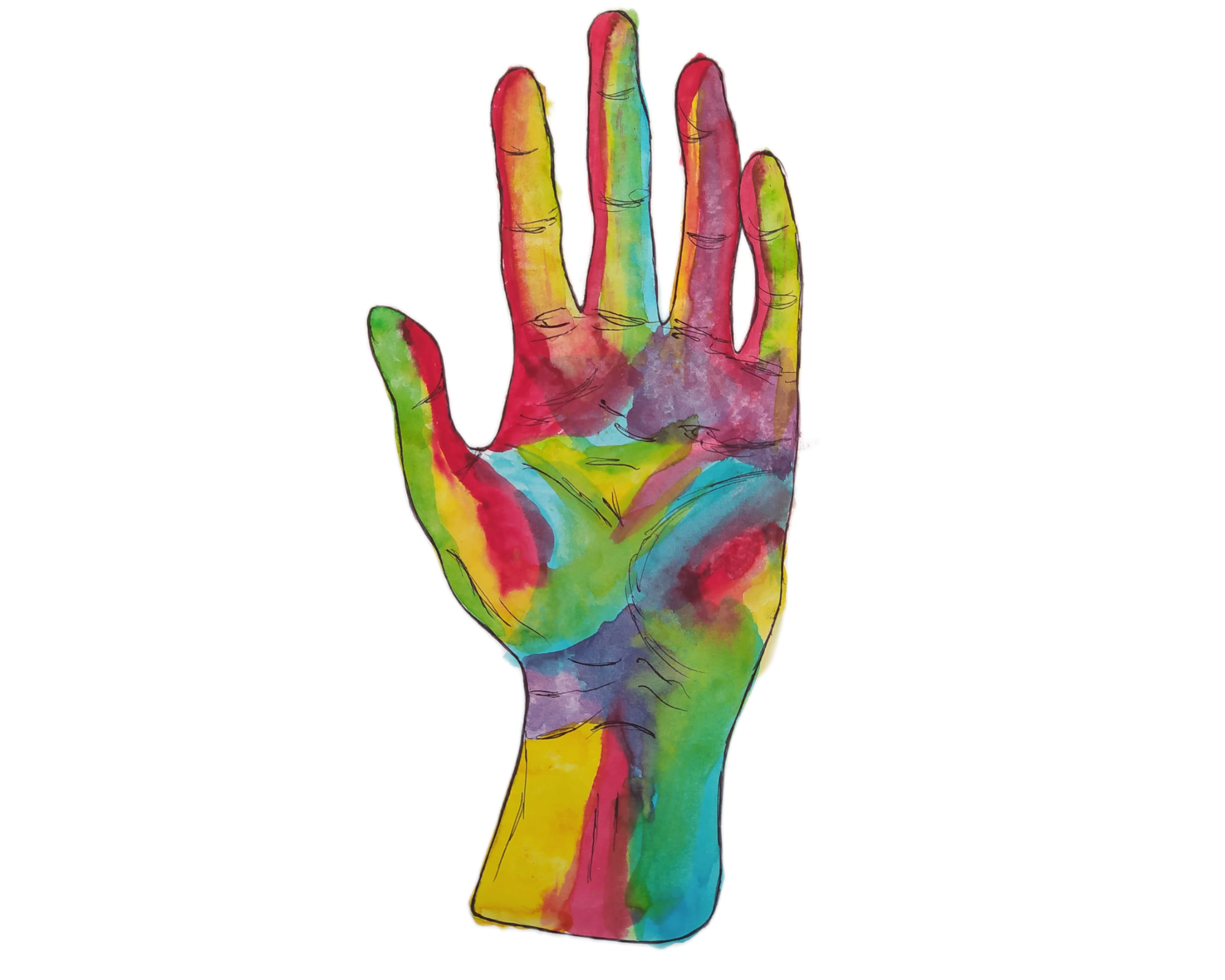 Watercolor Hand Lights and Shadows