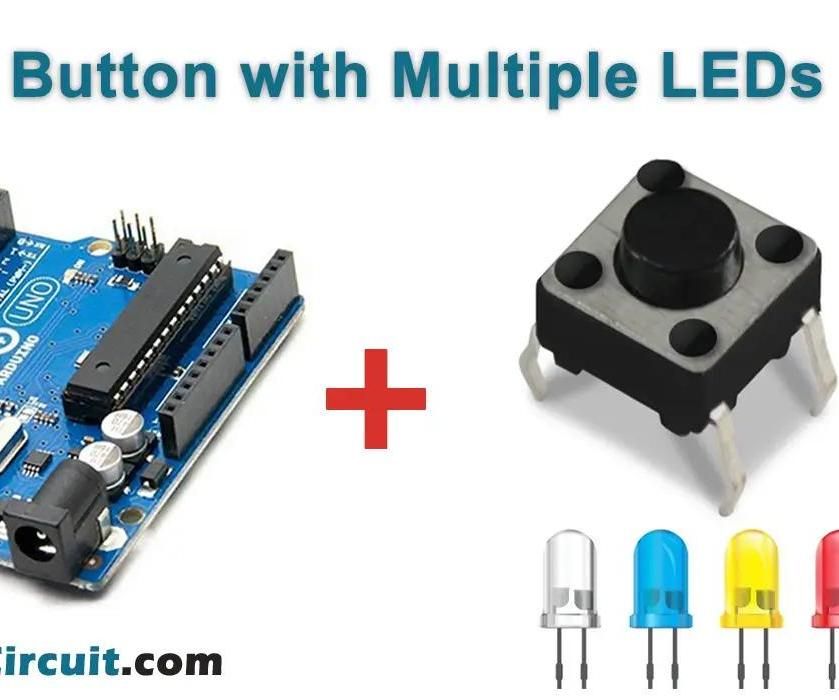 Arduino Push Button With Multiple LEDs Tutorial
