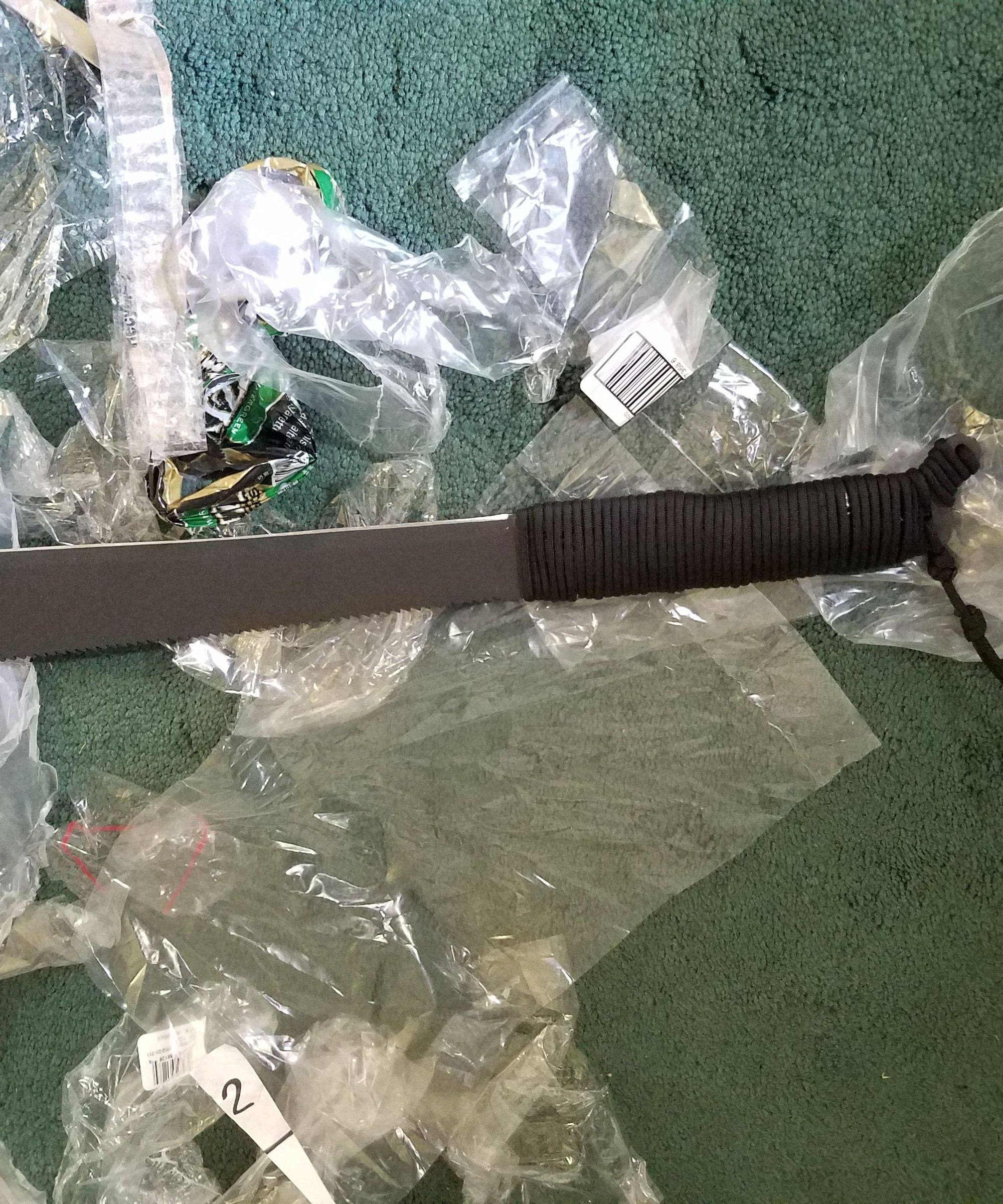 Machete Handle From Plastic Scrap and Paracord:
