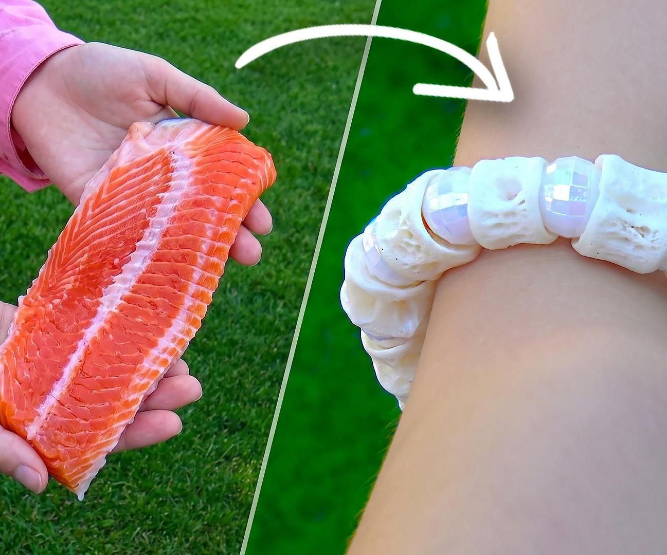 DIY Exclusive Salmon Bone Bracelet - HandMade Jewelry - Recycling Idea to Earn Money
