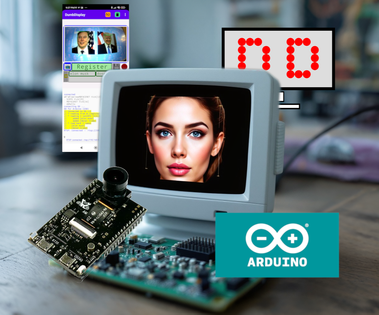 Amb82 Mini Arduino Framework Face Recognization Demo GUI With DumbDisplay