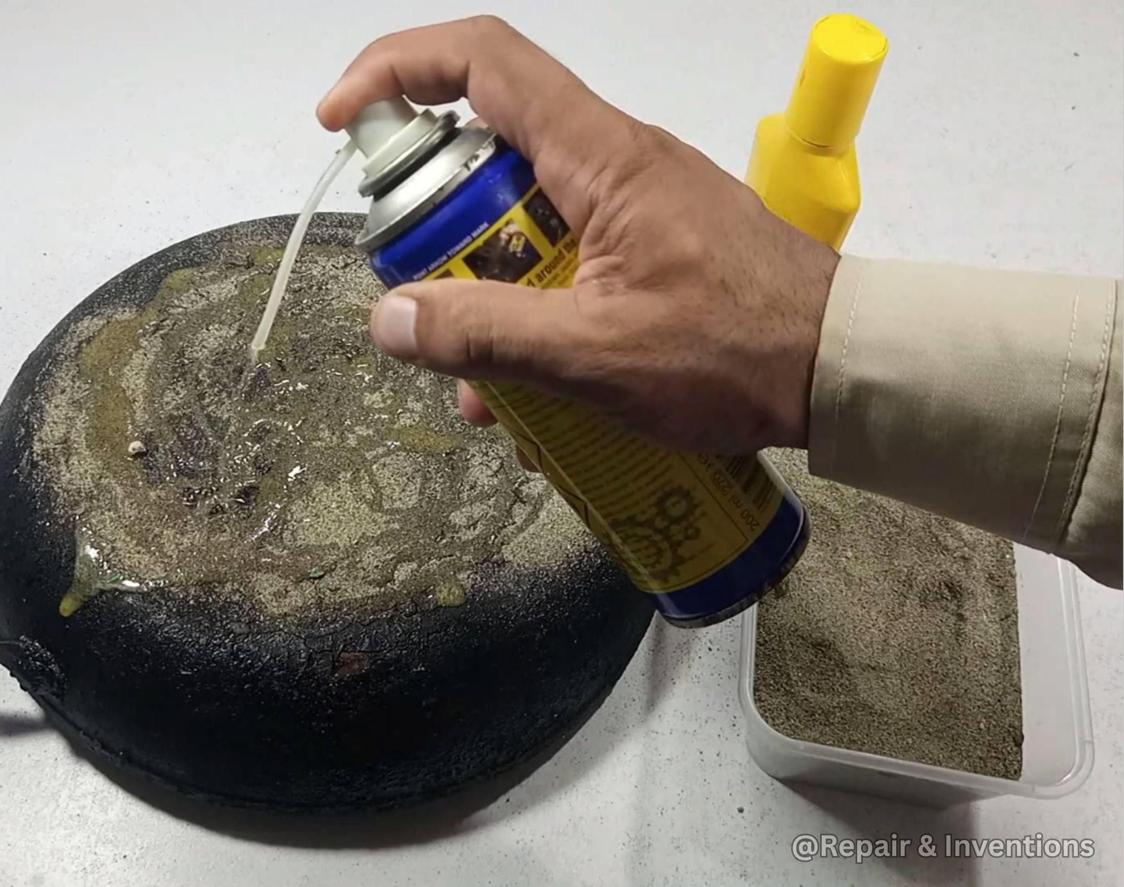How to Remove Tough Stains Using WD-40 and Sand