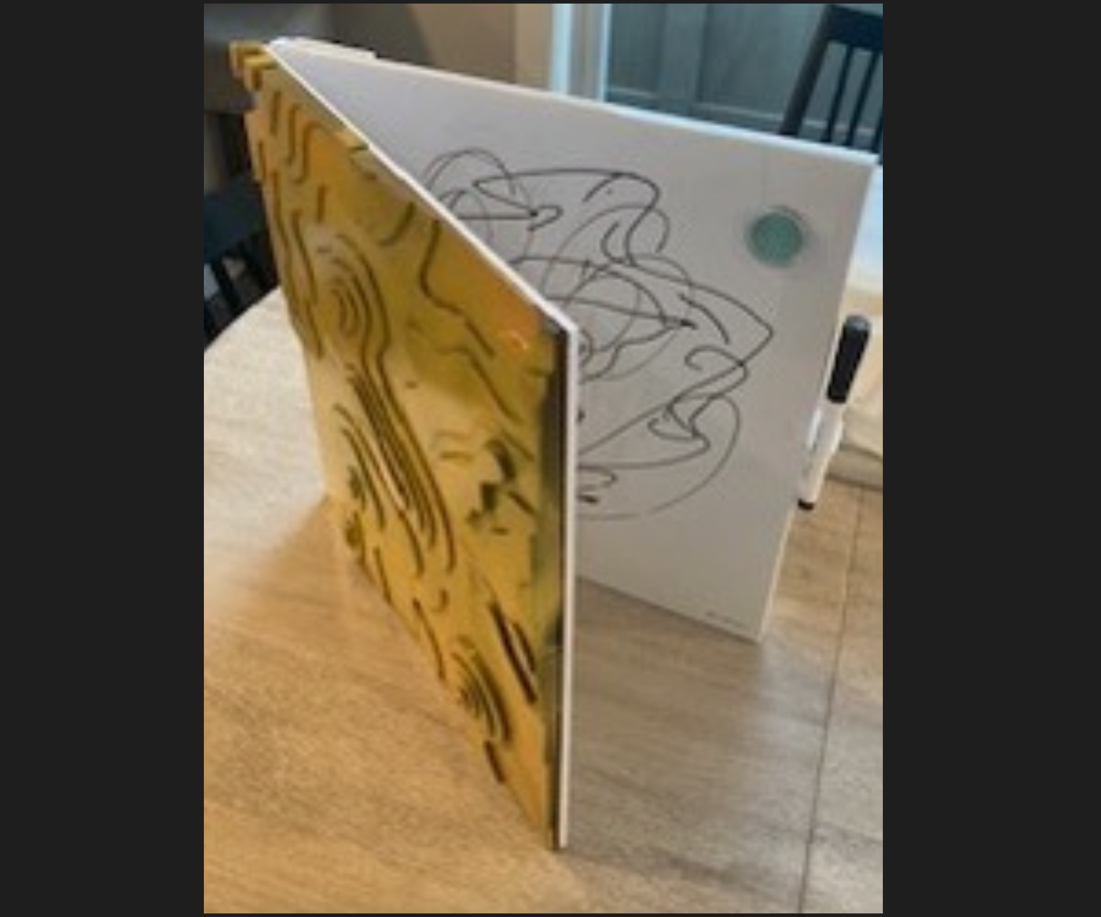 Yellow Topo Map White Board Cover