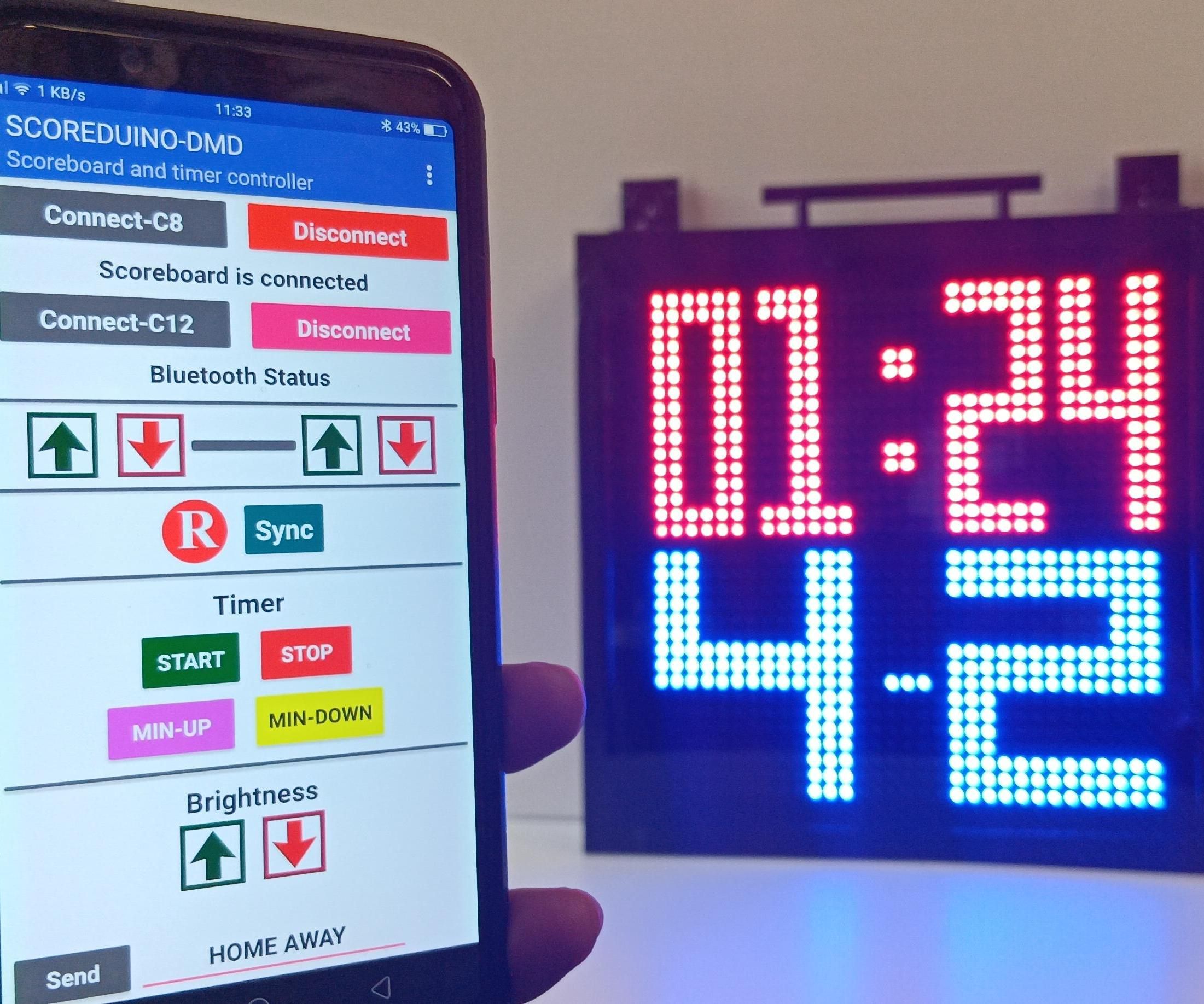 Soccer, Football Cricket Scoreboard. Dual Color P10- Scoreduino Arduino DIY Digital Scoreboard.