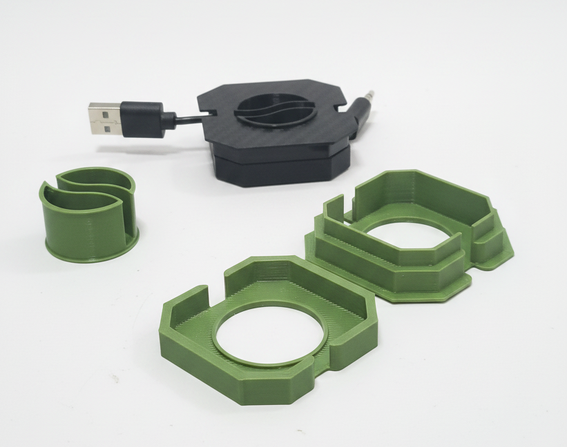 Snap-On Cable Winder for Desk & Backpack Cable Management (3D Printed Modular Design)