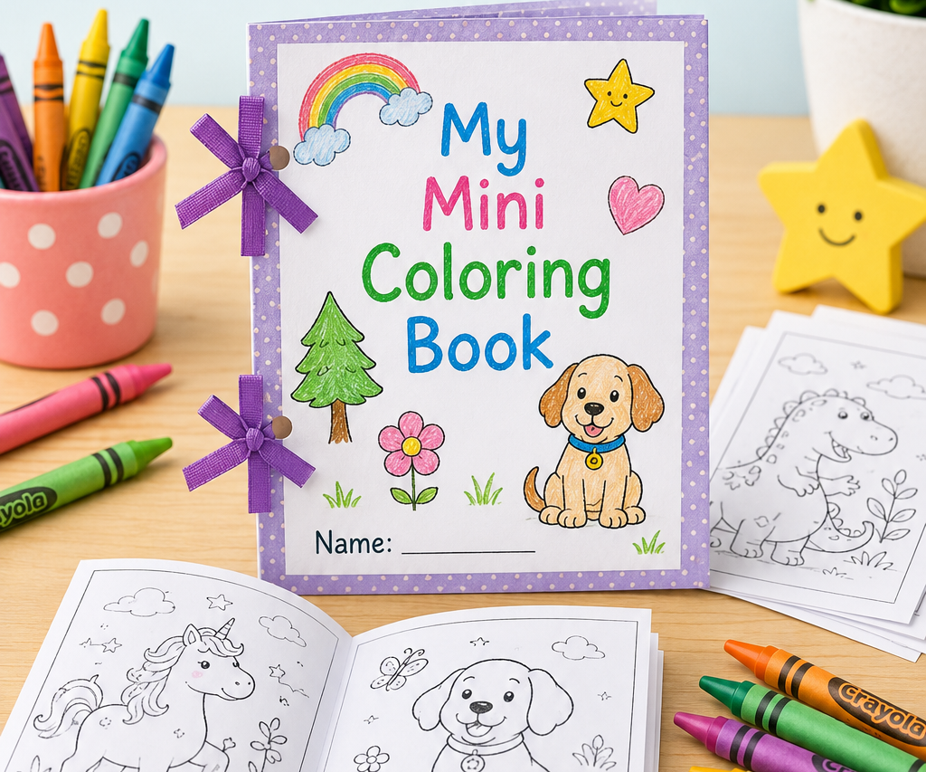 Make a Mini Coloring Book for Kids With Free Printable Pages