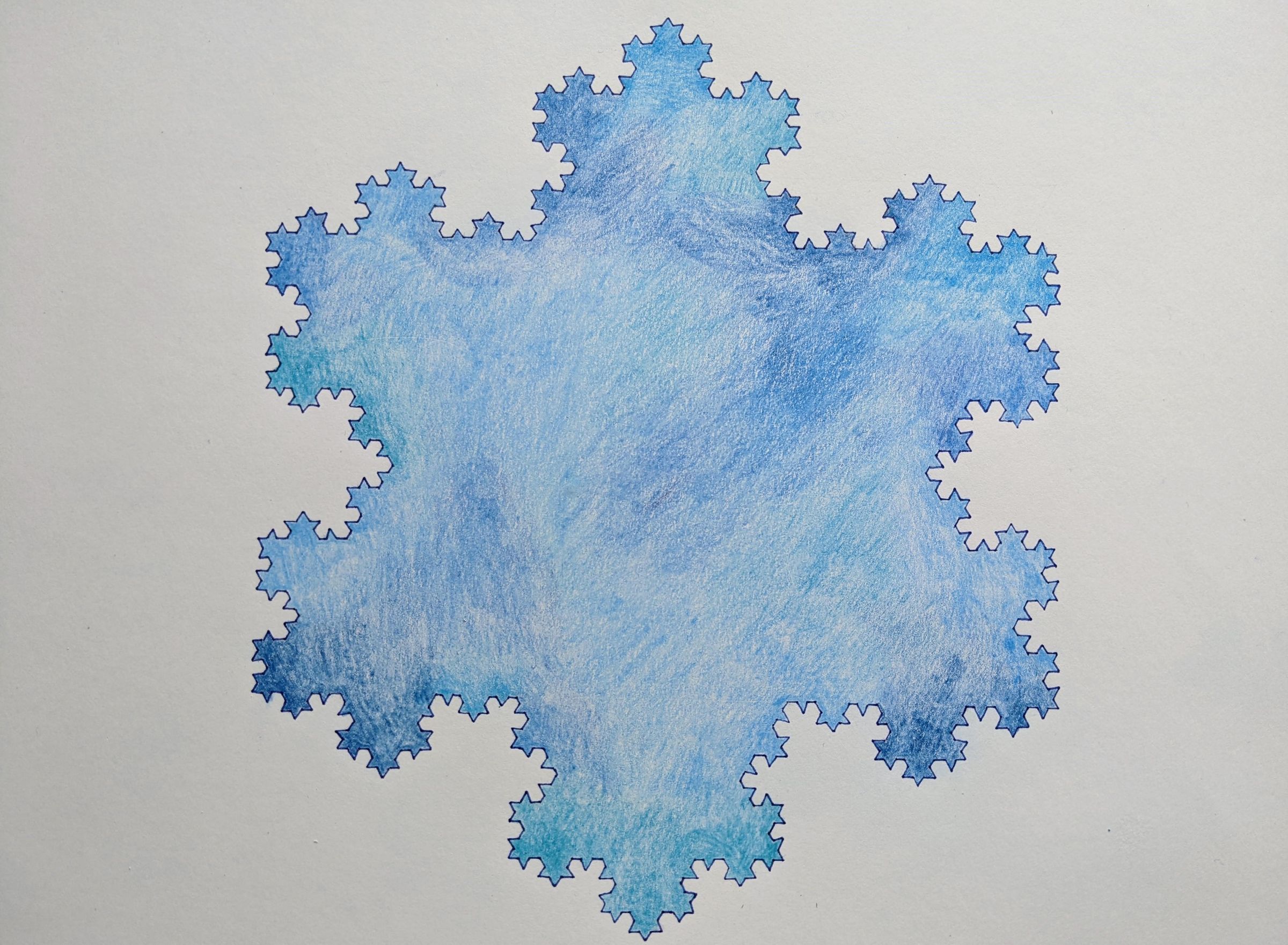 Drawing Koch Snowflake by Hand (Meditative Fractal Art)