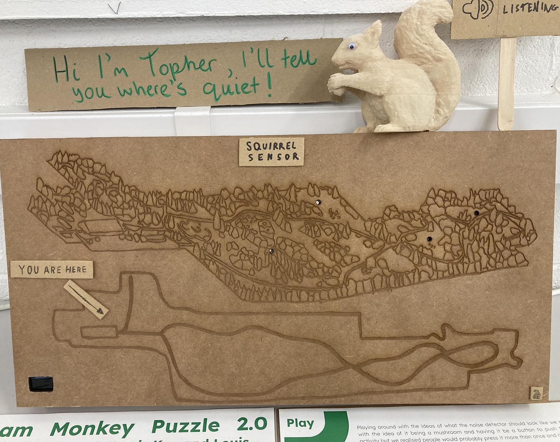 Squirrel Noise Sensor and Map of Dundee Botanical Gardens