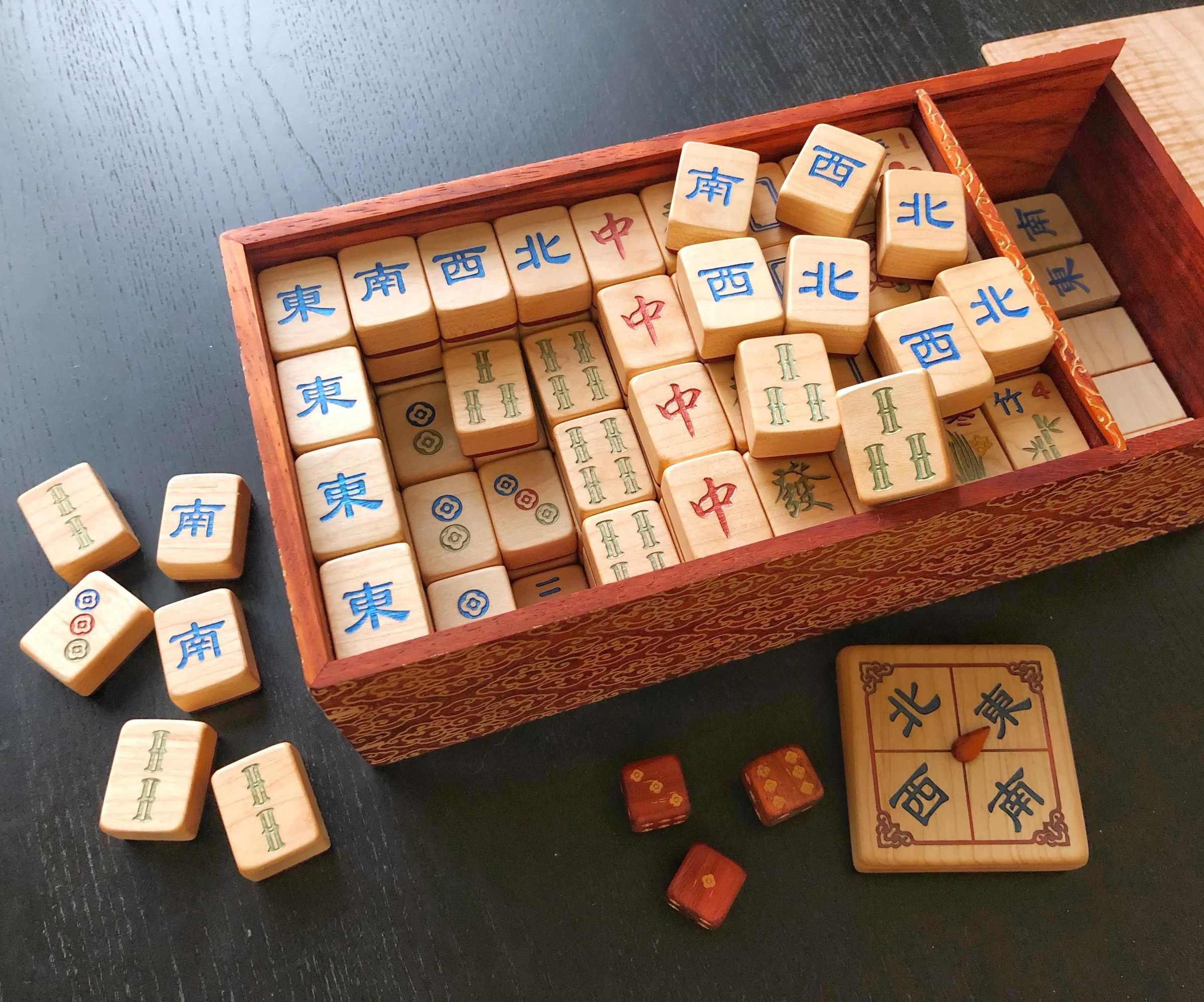 Wooden Mahjong Set